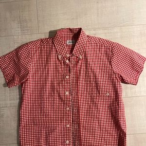 Authentic Jacadi boys Button down shirt plaid red cute abs rare size 10
